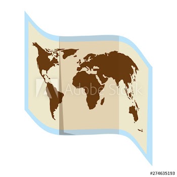 world map paper guide icon