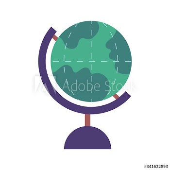 world planet earth school accessory flat style