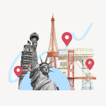 World's famous attractions, travel creative | Free Photo - rawpixel