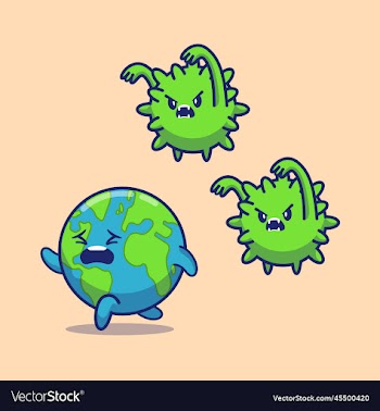 world scare corona virus cartoon