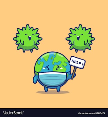 world scare corona virus cartoon