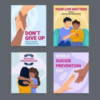 World Suicide Prevention Day Card Concept Free Vector