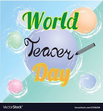 World teacher day sign vector image