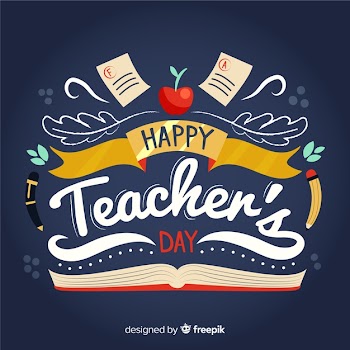 World teachers day lettering Free Vector