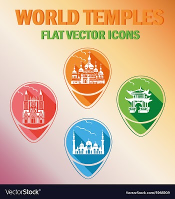 World temples vector image