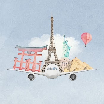 World travel watercolor background, attractions | Free Photo - rawpixel