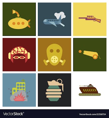 World war line icons minimal pictogram design vector image