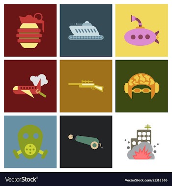World war line icons minimal pictogram design vector image
