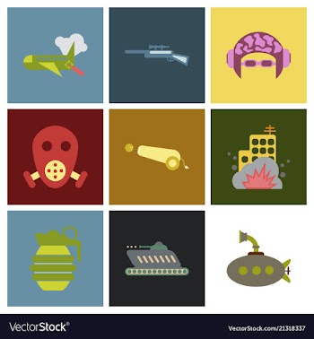 World war line icons minimal pictogram design vector image