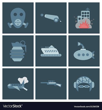 World war line icons minimal pictogram design vector image