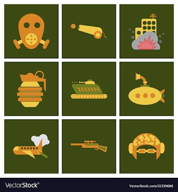 World war line icons minimal pictogram design vector image