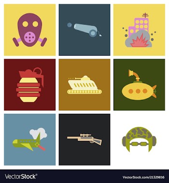 World war line icons minimal pictogram design vector image