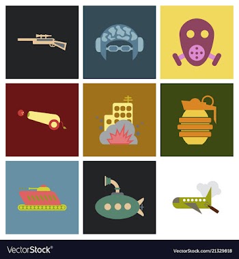 World war line icons minimal pictogram design vector image
