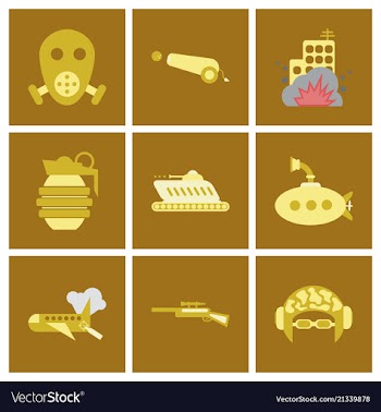 World war line icons minimal pictogram design vector image