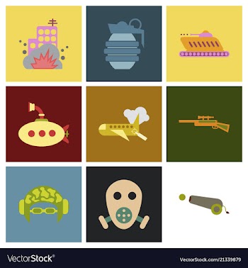 World war line icons minimal pictogram design vector image