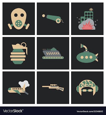 World war line icons minimal pictogram design vector image
