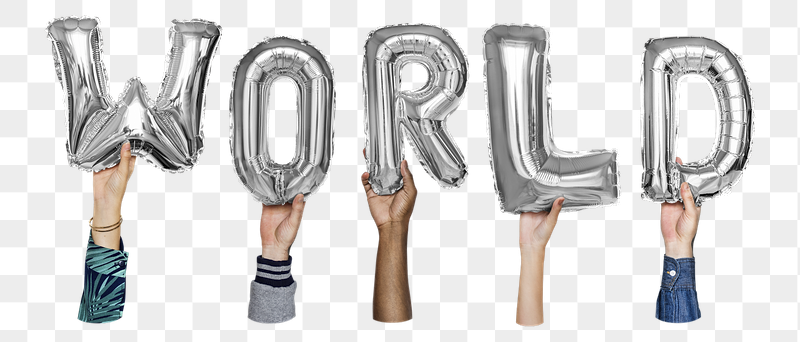 World word png, hands holding | Free PNG - rawpixel