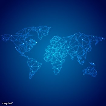 Worldwide connection blue background illustra.. | Free stock vector - 516720