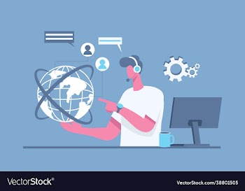 worldwide customer support concept