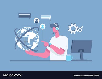 worldwide customer support concept