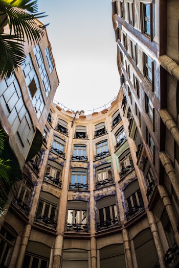 Worm's Eye View of Brown and Black Concrete Building