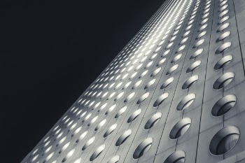 Worm's Eye View of Glass Building