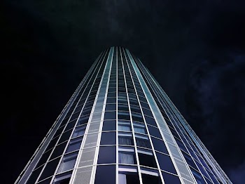 Worm's Eye View of High-rise Building during Nighttime