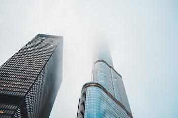 Worm's Eye View of Two Skyscrapers during Day