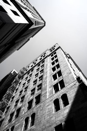 worm eye view of building