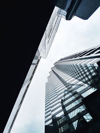 worm's eye view of buildings