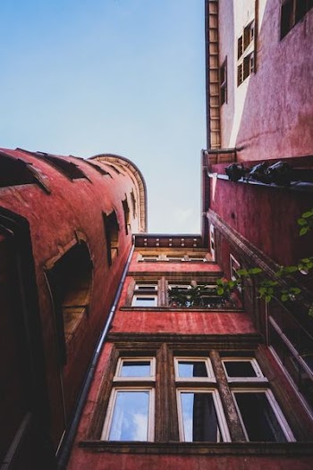 worm's eye view of concrete building