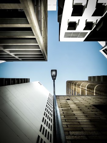 worm's eye-view of skyscape