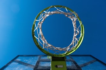 Worm View Photography of Green and Black Basketall Hoop