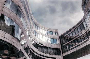 worms eye view of buildings