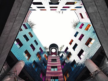 Worms Eye View of High-rise Building