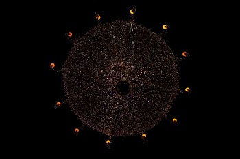 worms eye view photography of chandelier