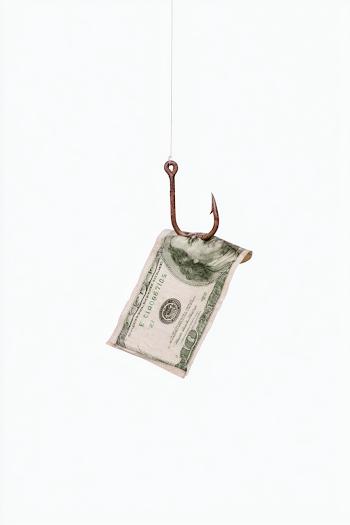 Worn Dollar Bill Hooked