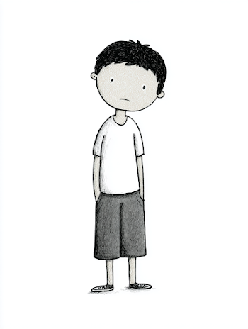 Worried Boy Illustration