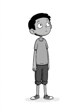 Worried Boy Illustration