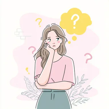 Worried Young Woman in Minimalist Style Worried Young Woman in Minimalist Style