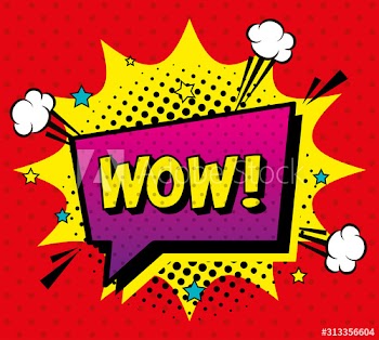 wow expression sign pop art style design