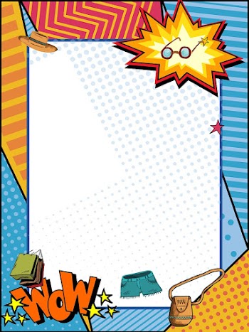 Wow labeled frame illustration, Poster Pop art Illustration, pop border transparent background PNG clipart