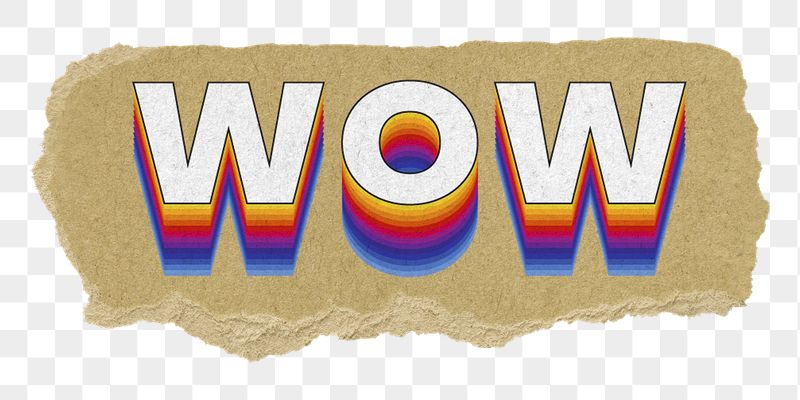 Wow png ripped paper word | Free PNG - rawpixel