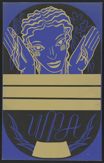 [WPA poster design on blue | Free Photo - rawpixel