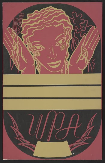 [WPA poster design on red | Free Photo Illustration - rawpixel