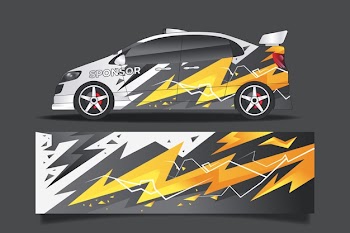Wrap design sports car Free Vector