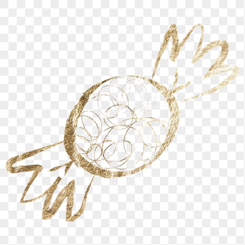 Wrapped candy png sticker, gold | Free PNG Illustration - rawpixel