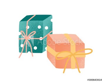Wrapped presents flat vector illustration
