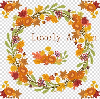 Wreath Autumn, Fall wreath design transparent background PNG clipart