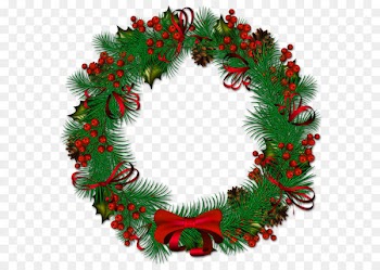 Wreath Christmas Clip art - Transparent Christmas Pinecone Wreath with Red Ribbon Clipart 